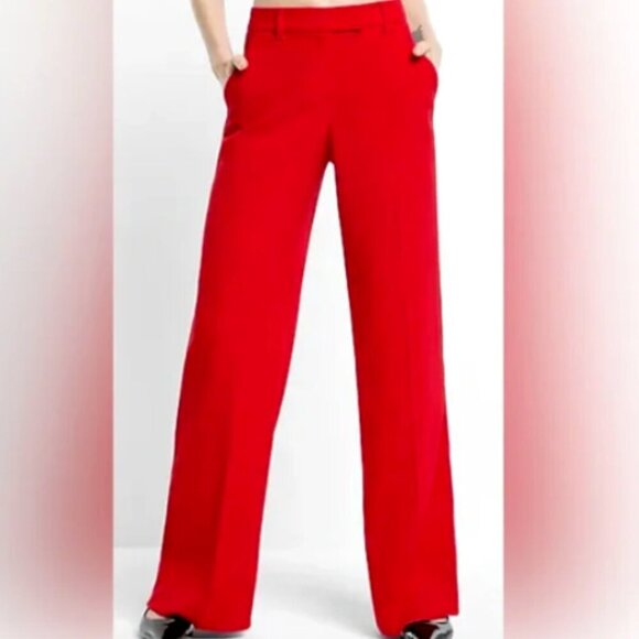 Express Design Studio EDITOR Career Dress Suit Pants Red Professional Sz 8 #154G - Picture 1 of 12